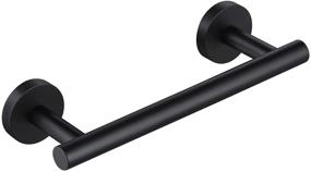 img 4 attached to KES Hand Towel Holder: 9-Inch Matt Black Bathroom & Kitchen Towel Bar - No Drill Stainless Steel Holder (Model A2000S23DG-BK)