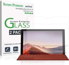 img 4 attached to 📱 amFilm Tempered Glass Screen Protector for Microsoft Surface Pro 7, 6, 5, 4 (12.3") - 2 Pack