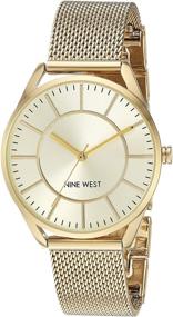 img 4 attached to ⌚ Часы с металлическим браслетом NW/1922 от Nine West для женщин