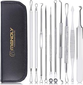 img 4 attached to 🔳 10-Piece Blackhead Remover Pimple Popper Tool Kit for Acne, Whitehead & Zit Removal - Silver