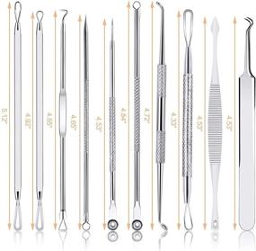 img 3 attached to 🔳 10-Piece Blackhead Remover Pimple Popper Tool Kit for Acne, Whitehead & Zit Removal - Silver
