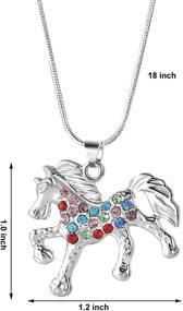 img 3 attached to 🐴 Nimteve Girls Necklaces: Sparkling Silver Tone Horse Pendant Necklace with Multicolored Crystals for Little Girls - 18 Inches