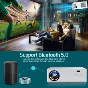 img 3 attached to 📽️ TOPTRO Bluetooth Projector, Native 1080P and 350” Display, 8500L Video Projector, 4K Support, Zoom &amp; ±50°4D Keystone Correction, Home Theater Projector Compatible with Phone/TV Stick/PC/USB/PS4/DVD