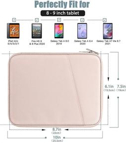 img 3 attached to 📱 TiMOVO Tablet Sleeve Case - Compatible with iPad Mini 6, iPad Mini 5/4/3/2/1, Galaxy Tab A7 Lite 8.7/Tab A 8.0/Tab A 8.4, Fire HD 8 & 8 Plus 2020 - Pink, Portable Protective Bag