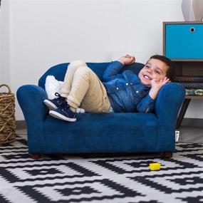 img 2 attached to Keet Roundy Denim Children's Sofa: Stylish and Comfortable Furniture for Kids