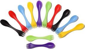 img 4 attached to 🍴 Arroyner 12Pcs Tritan Plastic Sporks - 3 in 1 Travel Forks for Camping, Travel, Home, Restaurant - 7 Inch Length