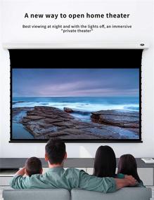 img 1 attached to 🎬 Experience 4K/3D Home Cinema with VIVIDSTORM-Slimline Motorized Tension Pull Down Screen: Transparent Acoustically White, Compatible with Standard Projector (VMSLPW84H)