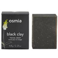 🌿 osmia black clay cleansing facial soap - hydrating & exfoliating bar for problem & combination skin logo