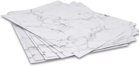 img 1 attached to 📄 120 Pack Elegant Grey Marbled Marble Stationery Paper Sheets 8.5" x 11" - Double Sided Papers Ideal for Writing, Calligraphy, Office Letters, Scrapbook Crafts, Wedding Invitations & Printing Supplies