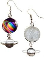 🌌 glass dome hook earrings: galaxy, nebula, and saturn designs logo