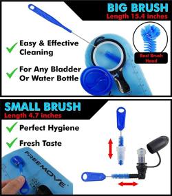 img 3 attached to 🧼 5-in-1 Hydration Bladder Cleaning Kit | Ultimate Dirt-Free Solution for Water Bladder Bags | Universal Camelback Cleaner Kit | Includes Large Brush, Small Brush, Snake Brush, Drying Hanger, Carry Bag & 2x Cleaning Tablets