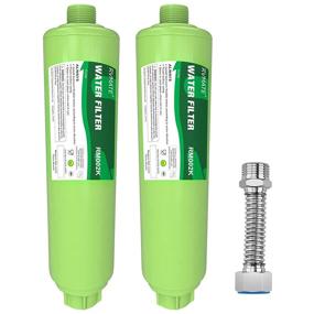 img 4 attached to 2-Pack Marine Water Filter with Hose Protector - RV Water Filter for Drinking, Car Washing, Garden - Reduces Flavor, Chlorine, Bad Taste - KDF/GAC Technology