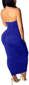 img 1 attached to Womens Ruched Strapless Bodycon Dress Women's Clothing for Dresses