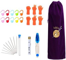 img 3 attached to 🧶 Homemari Sweater Knitting Needle Set: Stainless Steel Needles Kit (11 Pairs - 11 Sizes) 2mm-8mm with Measure Tape, Storage Bag - Includes 22 PCS