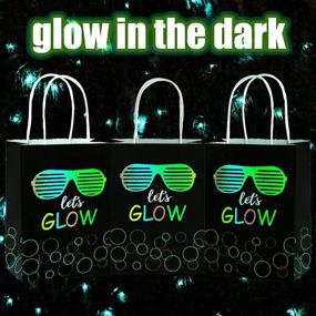 img 3 attached to 12 Pieces Glow in The Dark Gift Bags - Neon Glow Party Favors Bags with Handle, Creative Treat Bags for 80s Themed Birthday Party Supplies