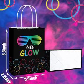 img 1 attached to 12 Pieces Glow in The Dark Gift Bags - Neon Glow Party Favors Bags with Handle, Creative Treat Bags for 80s Themed Birthday Party Supplies