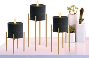 img 1 attached to 🕯️ Smtyle Gold Candle Holders Set of 3: Elegant Candelabra for Pillar LED Candles - Ideal Choice for Ambience