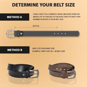 img 1 attached to LEATHER SR Classic Leather Genuine Men's Accessories and Belts