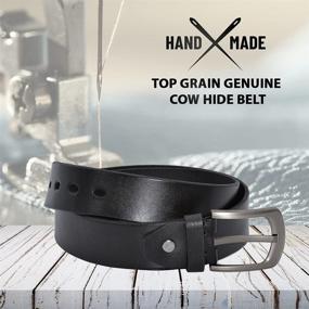 img 3 attached to LEATHER SR Classic Leather Genuine Men's Accessories and Belts