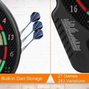 img 2 attached to 🎯 Biange Electronic Dart Board: Premium Digital Soft Tip Dartboard Set with 27 Games, LED Displays, and 12PCS 18g Darts - Perfect for 16 Players!