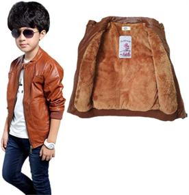 img 3 attached to 🧥 Stylish Boys' Stand Collar Leather Jacket - Trendy Clothing