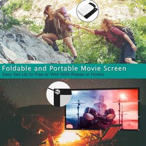 img 3 attached to 🎥 150-inch Portable Hanging Movie Screen 16:9 HD Foldable Anti-Crease Lightweight - Ideal for Camping, Travel, Room, Office, Party - Supports Front and Rear Projection