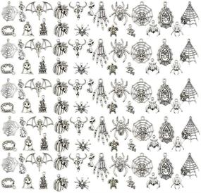 img 4 attached to 🎃 100pcs Halloween Charms for Jewelry Making - DIY Craft Supplies for Necklace, Bracelet, Earring, and More