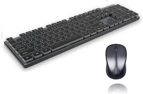 img 4 attached to 💻 Ultra-Slim Wireless Keyboard and Mouse Combo - Sosee 2.4Ghz, Full Size Suspension Keycap, Mute Cute Keyboard, Optical Mouse Set for PC Laptop Windows XP/7/8/10/Mac (Black)