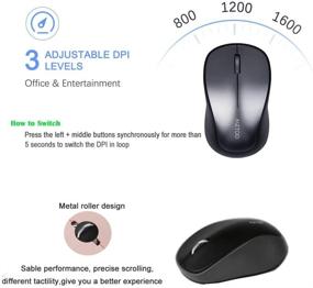 img 2 attached to 💻 Ultra-Slim Wireless Keyboard and Mouse Combo - Sosee 2.4Ghz, Full Size Suspension Keycap, Mute Cute Keyboard, Optical Mouse Set for PC Laptop Windows XP/7/8/10/Mac (Black)