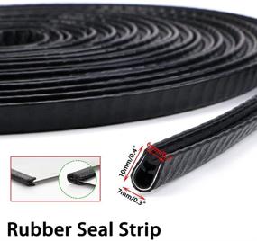 img 3 attached to 32Ft Sumnacon Car Door Edge Guards - Flexible Rubber Trim for Cars, Boats, Vehicles & Metal Glass Equipment - Durable, Removable Protector Guard Seal Strips in Black