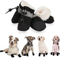 🐾 winter dog shoes by yaodhaod - protective dog boots with fleece lining, reflective strip, and anti-slip rubber sole - ideal snow booties for small to medium size puppies logo