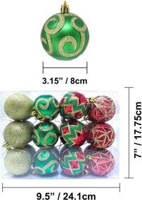 img 2 attached to Vibrant 2.36” Christmas Ornaments Set: 24 Shatterproof Red, Green and Gold Decorations for Holidays, Parties, Trees & Events by Joiedomi