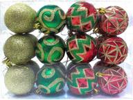 vibrant 2.36” christmas ornaments set: 24 shatterproof red, green and gold decorations for holidays, parties, trees & events by joiedomi логотип