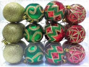 img 4 attached to Vibrant 2.36” Christmas Ornaments Set: 24 Shatterproof Red, Green and Gold Decorations for Holidays, Parties, Trees & Events by Joiedomi