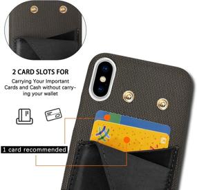 img 1 attached to 📱 LuckyCoin Wallet Case for iPhone X/XS - Black Leather Crossbody Strap with Credit Card Slot