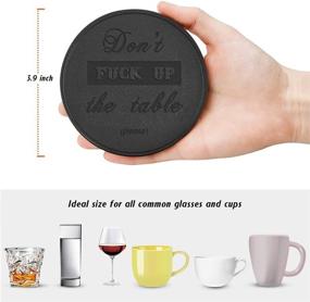 img 3 attached to Hilarious Thipoten 6 Pcs Leather Coasters with Holder- Protect Furniture, Perfect Housewarming Gifts!