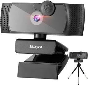 img 4 attached to 📷 1080P Auto Focus Webcam with Noise Reduction Microphones & Privacy Cover & Tripod - Full HD Streaming Web Camera by ShinyFX. USB Plug and Play PC Camera with 120 Degrees Wide Angle for Business.