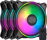 coolermaster masterfan mf120 halo 3-in-1 double ring rgb 120mm: independent control led for cases & liquid radiators (3 pack) logo