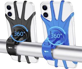 img 4 attached to 🚲 2 Pack Universal Bike Phone Mount: 360° Adjustable Holder for iPhone, Galaxy & More!