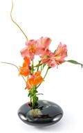 🖤 black wave small round ikebana flower vase by georgetown pottery logo