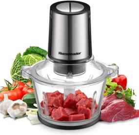 img 4 attached to 🍏 Electric Food Processor with 8 Cup Glass Bowl - Chopper, Blender, Meat Grinder - Ideal for Lean Meat, Vegetables, Fruits, Nuts - Fast and Slow 2 Speeds - Powerful 400W