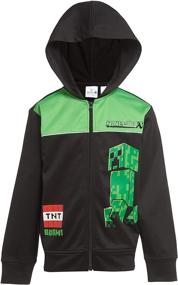 img 1 attached to 👕 Minecraft Creeper Sweatshirt Zip-Up T-Shirt – Boys' Fashion Hoodies & Sweatshirts
