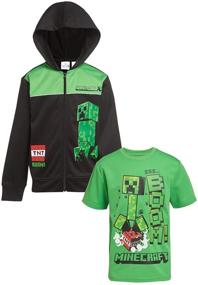 img 4 attached to 👕 Minecraft Creeper Sweatshirt Zip-Up T-Shirt – Boys' Fashion Hoodies & Sweatshirts