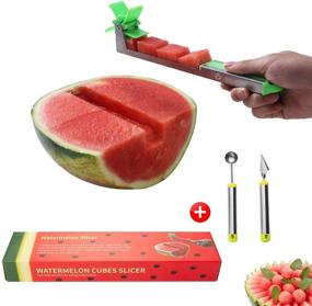 img 4 attached to 🍉 Yueshico Stainless Steel Watermelon Slicer & Corer: One-Step Cutter for Cubed Delights