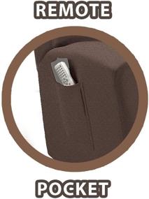 img 2 attached to 🍫 Chocolate/Brown Elegant Home One Piece Stretch Recliner Chair Cover Slipcover with Remote Pocket - Fits Most Recliner Chairs
