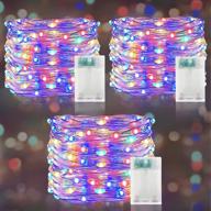 🎄 christmas string lights 3-pack – 90 led 30 ft copper wire lights, battery operated with timer – festive fairy lights for decorating christmas trees, gardens, yards, parties, and indoors/outdoors – 30 led 10 ft each (colorful) логотип