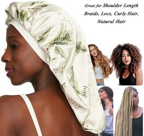 img 3 attached to Awefeel Double-Layer Satin Sleep Cap: A Hair Savior for Long Hair, Braids, Dreadlocks, and Curly Hair