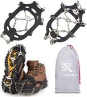 🧗 extremus 23-spike ice cleats - unisex crampons with abrasion resistant 201 stainless steel, flexible silicone frame, tensioning straps, and storage bag логотип