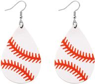 🏀 stylish baseball drop earrings: sporty jewelry for girls logo