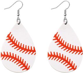 img 4 attached to 🏀 Stylish Baseball Drop Earrings: Sporty Jewelry for Girls